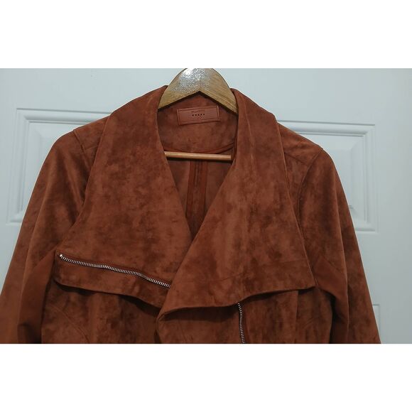 Blank nyc womens large rust brown faux suede leather fall jacket - Picture 4 of 8